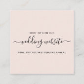 RUSTIC BLUSH KRAFT FLORAL BUNCH WEDDING WEBSITE VIERKANTE VISITEKAARTJE (Achterkant)