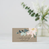RUSTIC BLUSH KRAFT FLORAL BUNCH WEDDING WEBSITE VISITEKAARTJE (Staand voorkant)