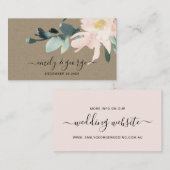 RUSTIC BLUSH KRAFT FLORAL BUNCH WEDDING WEBSITE VISITEKAARTJE (Voorkant / Achterkant)