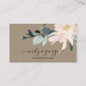 RUSTIC BLUSH KRAFT FLORAL BUNCH WEDDING WEBSITE VISITEKAARTJE (Voorkant)