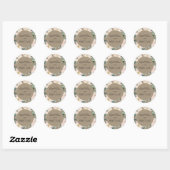 RUSTIC BLUSH KRAFT FLORAL LIJST WATERVERF WEDING RONDE STICKER (Vel)