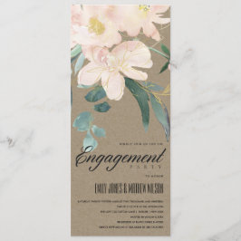RUSTIC BLUSH KRAFT FLORAL WATERVERF VERLOVING KAART
