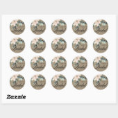 RUSTIC BLUSH KRAFT FLORAL WATERVERF VRIJGEZELLENFE RONDE STICKER (Vel)