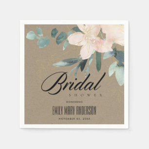 RUSTIC BLUSH KRAFT FLORAL WATERVERF VRIJGEZELLENFE SERVET