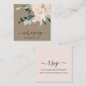 RUSTIC BLUSH KRAFT FLORAL WEDDING WEBSITE RSVP VIERKANTE VISITEKAARTJE (Voorkant / Achterkant)