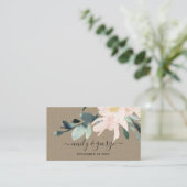 RUSTIC BLUSH KRAFT FLORAL WEDDING WEBSITE RSVP VISITEKAARTJE (Staand voorkant)