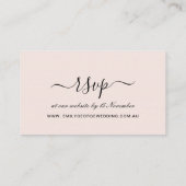 RUSTIC BLUSH KRAFT FLORAL WEDDING WEBSITE RSVP VISITEKAARTJE (Achterkant)