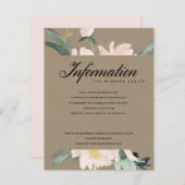 RUSTIC BLUSH KRAFT GOLD FLORAL WEDING INFORMATION INFORMATIEKAARTJE (Voorkant / Achterkant)