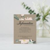 RUSTIC BLUSH KRAFT GOLD FLORAL WEDING INFORMATION INFORMATIEKAARTJE (Staand voorkant)