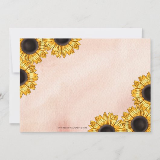 Rustic Blush Mason Jar Sunflower Vrijgezellenfeest Kaart (Achterkant)