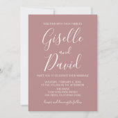Rustic Blush Modern Wedding Invitation Kaart (Voorkant)