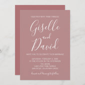 Rustic Blush Modern Wedding Invitation Kaart (Voorkant / Achterkant)