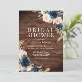 Rustic Blush & Navy Elegant Modern Vrijgezellenfee Kaart (Staand voorkant)