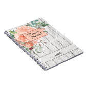 Rustic Blush Peach Floral Wood Name Prayer Journal Notitieboek (Rechterzijde)