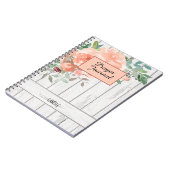 Rustic Blush Peach Floral Wood Name Prayer Journal Notitieboek (Linkerzijde)