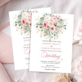 Rustic Blush Peony Greenery Gold Wedding Invitatio Kaart