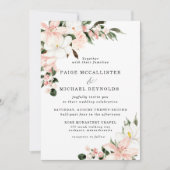 Rustic Blush Pink and White Floral Wedding Kaart (Voorkant)