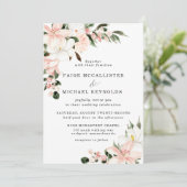 Rustic Blush Pink and White Floral Wedding Kaart (Staand voorkant)