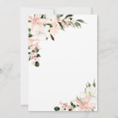 Rustic Blush Pink and White Floral Wedding Kaart (Achterkant)