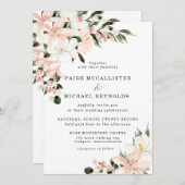 Rustic Blush Pink and White Floral Wedding Kaart (Voorkant / Achterkant)