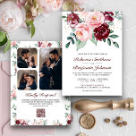 Rustic Blush Pink Burgundy Floral QR Code Weddensc Kaart<br><div class="desc">Verrijk je gasten met deze elegante huwelijksuitnodiging met mooie bloemen en moderne typografie met QR-code voor online RSVP. Voeg eenvoudig uw gebeurtenisdetails op deze makkelijk te gebruiken sjabloon toe en voeg deze kaart met uw favoriete foto's toe om het een unieke gepersonaliseerde één-van-een-soort uitnodiging te maken.</div>