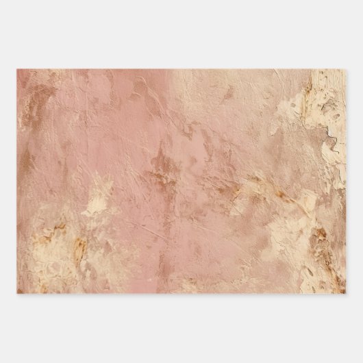 Rustic Blush Pink Faux Paint Inpakpapier Vel (Voorkant 3)