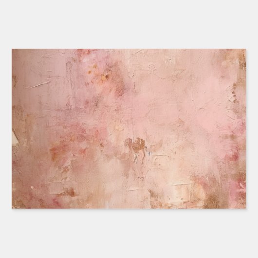Rustic Blush Pink Faux Paint Inpakpapier Vel (Voorkant)