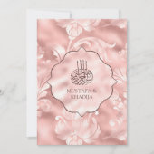 Rustic Blush Pink Filigree Floral Muslim Wedding Kaart (Voorkant)