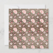 Rustic Blush Pink Floral First Heilige Communie Kaart (Achterkant)