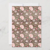 Rustic Blush Pink Floral First Heilige Communie Kaart (Achterkant)