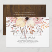 Rustic Blush Pink Floral Sage Budget Wedding Inv Kaart (Voorkant / Achterkant)