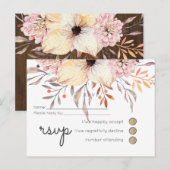 Rustic Blush Pink Floral Sage Wedding RSVP Uitnodiging Briefkaart (Voorkant / Achterkant)