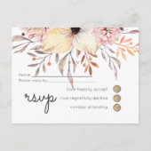 Rustic Blush Pink Floral Sage Wedding RSVP Uitnodiging Briefkaart (Voorkant)