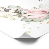 Rustic Blush Pink Floral Weddenschap Welkomstteken Poster (Hoek)