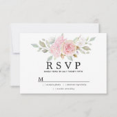 Rustic Blush Pink Floral Wedding RSVP (Voorkant)