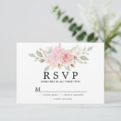 Rustic Blush Pink Floral Wedding RSVP (Staand voorkant)