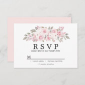 Rustic Blush Pink Floral Wedding RSVP (Voorkant / Achterkant)