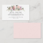 Rustic Blush Pink Floral Wedding Website RSVP Informatiekaartje (Voorkant / Achterkant)