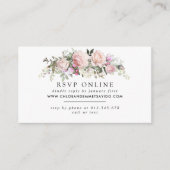 Rustic Blush Pink Floral Wedding Website RSVP Informatiekaartje (Voorkant)
