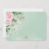 Rustic Blush Pink Flower Greenery Girl Baby shower Kaart (Achterkant)