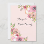 Rustic Blush Pink Flowers Vrijgezellenfeest Uitnod Kaart (Voorkant)