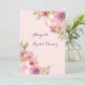 Rustic Blush Pink Flowers Vrijgezellenfeest Uitnod Kaart (Staand voorkant)