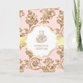 Rustic Blush Pink Gold Filigree Muslim Wedding (Voorkant)