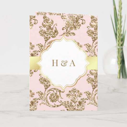 Rustic Blush Pink Gold Filigree Muslim Wedding (Achterkant)