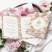 Rustic Blush Pink Gold Filigree Muslim Wedding