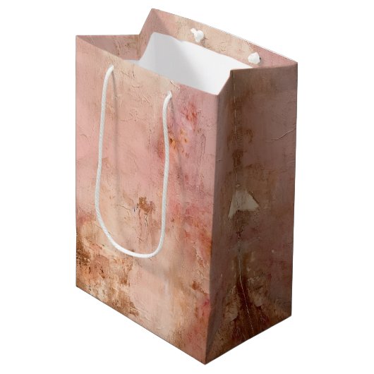 Rustic Blush Pink Medium Cadeauzakje (Voorkant Gekanteld)