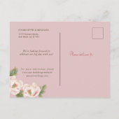 Rustic Blush Pink Peony Wedding Save the Date Aankondigingskaart (Achterkant)