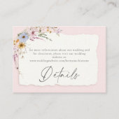 Rustic Blush Pink Romantic Wildflower Wedding Informatiekaartje (Voorkant)