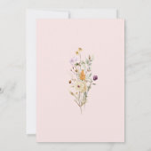 Rustic Blush Pink Romantic Wildflower Wedding Kaart (Achterkant)