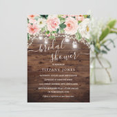 Rustic Blush Pink Sage Floral Lights Vrijgezellenf Kaart (Staand voorkant)